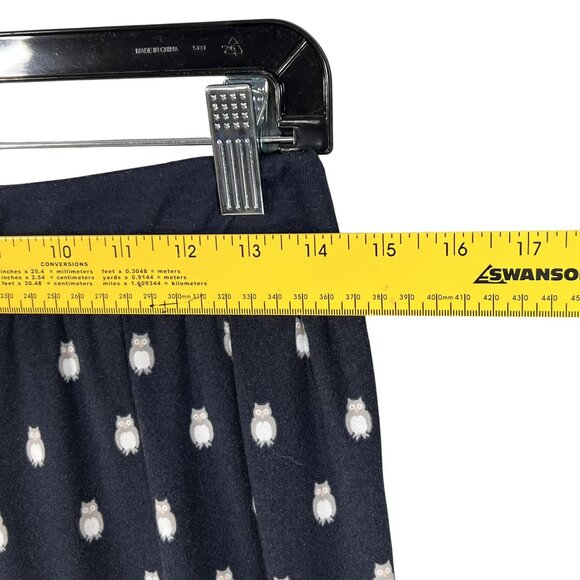 Kate Spade Womens S Navy Blue Owl Henley Jogger PJ Set Long Sleeves Button Front - Picture 9 of 16